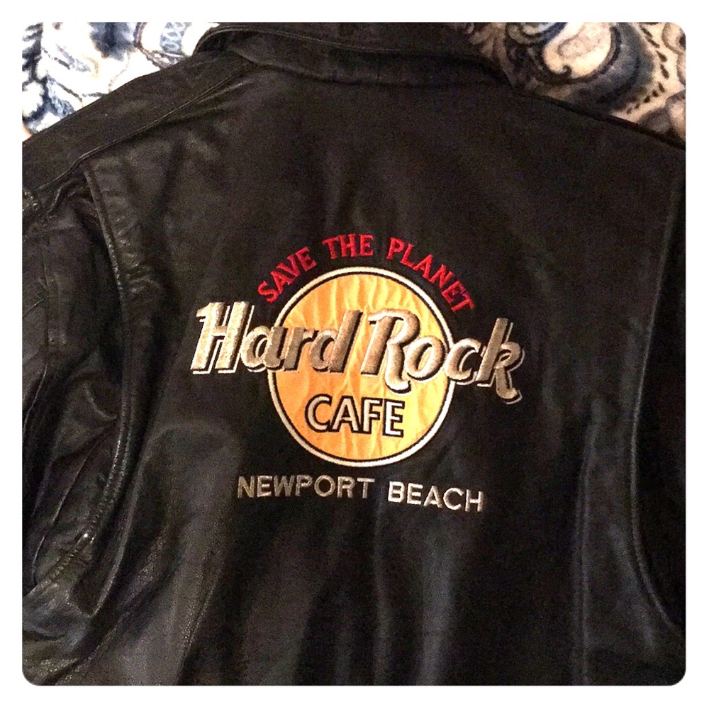 Hard Rock Cafe leather jacket Newport Beach